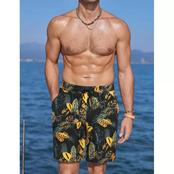 COOFANDY Men's Swim Trunks Board Shorts Summer Beach Shorts Swimsuit Swimwear for Men - No Liner