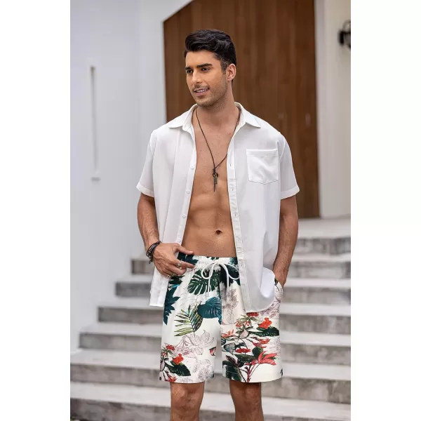COOFANDY Men's Swim Trunks Board Shorts Summer Beach Shorts Swimsuit Swimwear for Men - No Liner