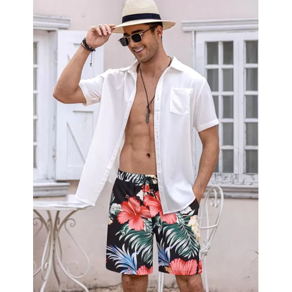 COOFANDY Men's Swim Trunks Board Shorts Summer Beach Shorts Swimsuit Swimwear for Men - No Liner