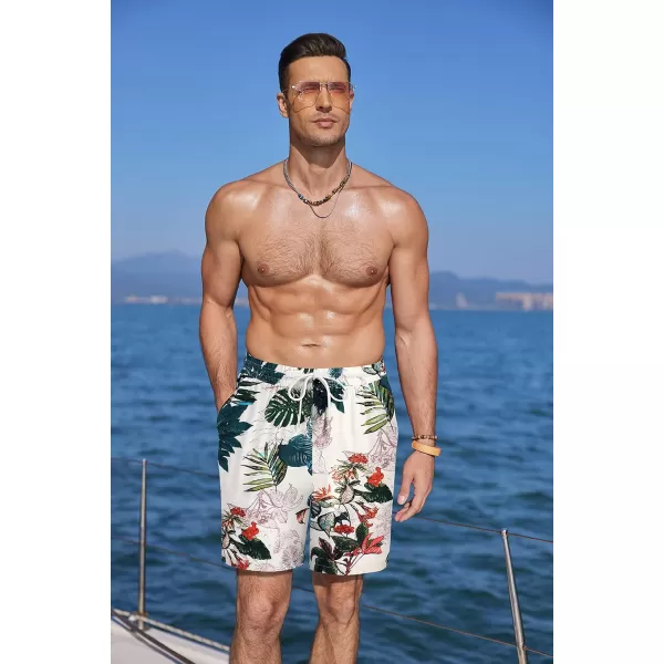 COOFANDY Men's Swim Trunks Board Shorts Summer Beach Shorts Swimsuit Swimwear for Men - No Liner