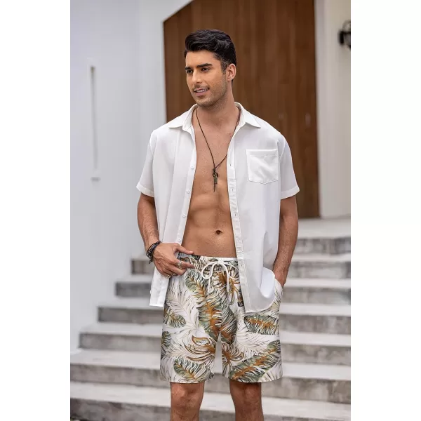 COOFANDY Men's Swim Trunks Board Shorts Summer Beach Shorts Swimsuit Swimwear for Men - No Liner