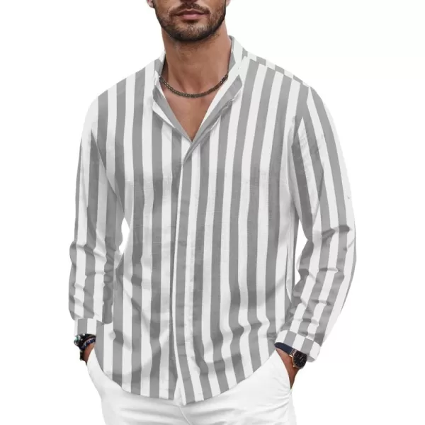 COOFANDY Mens Linen Shirts Casual Button Down Shirt Lightweight 3/4 Sleeve Summer Beach Tops