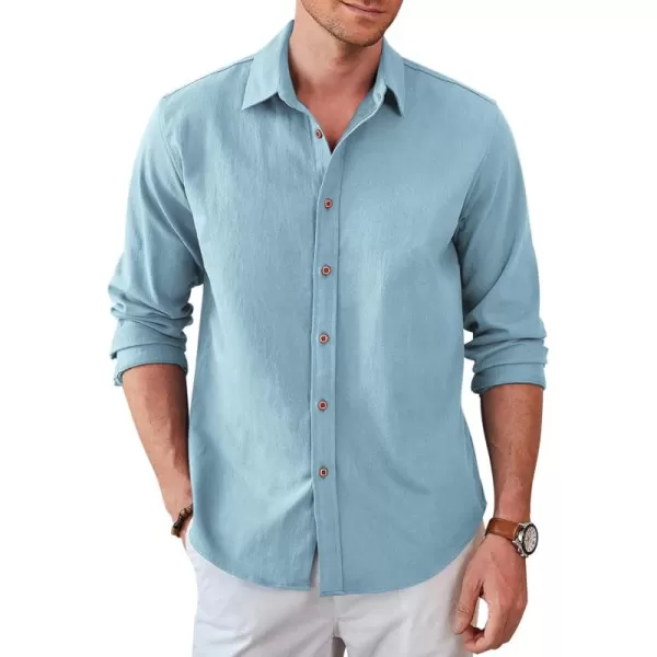 COOFANDY Men's Long Sleeve Denim Shirt Casual Button Down Untucked Shirts Lightweight Jacket