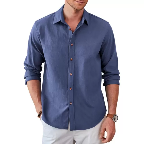COOFANDY Men's Long Sleeve Denim Shirt Casual Button Down Untucked Shirts Lightweight Jacket