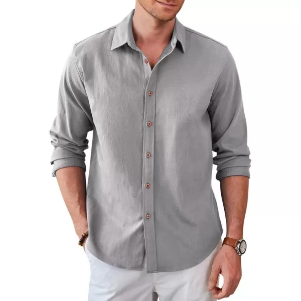 COOFANDY Men's Long Sleeve Denim Shirt Casual Button Down Untucked Shirts Lightweight Jacket