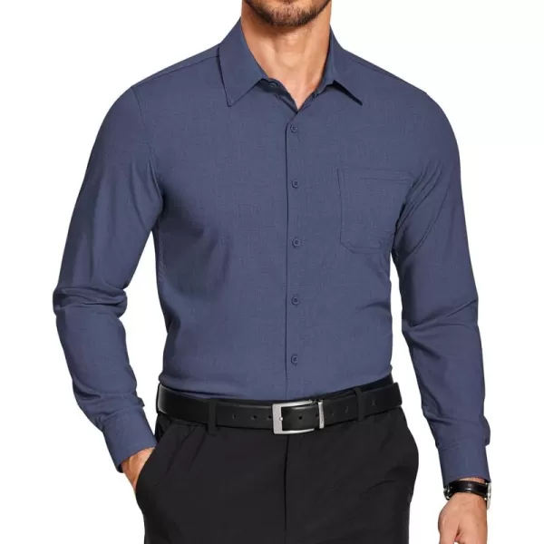 COOFANDY Men's Slim Fit Dress Shirts Long Sleeve Business Formal Shirt Wrinkle Free Button Down Shirts with Pocket
