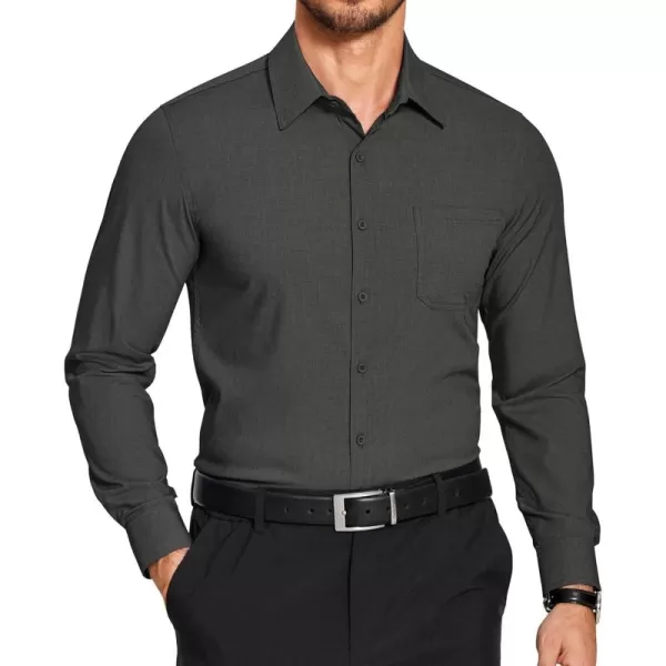 COOFANDY Men's Slim Fit Dress Shirts Long Sleeve Business Formal Shirt Wrinkle Free Button Down Shirts with Pocket