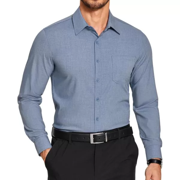COOFANDY Men's Slim Fit Dress Shirts Long Sleeve Business Formal Shirt Wrinkle Free Button Down Shirts with Pocket