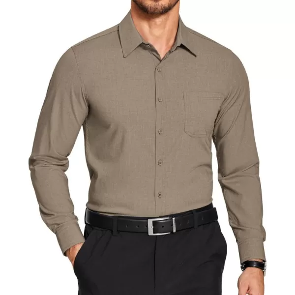 COOFANDY Men's Slim Fit Dress Shirts Long Sleeve Business Formal Shirt Wrinkle Free Button Down Shirts with Pocket