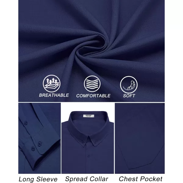 COOFANDY Men's Long Sleeve Button Down Shirts Casual Cotton Linen Shirts Untucked Summer Beach Shirt