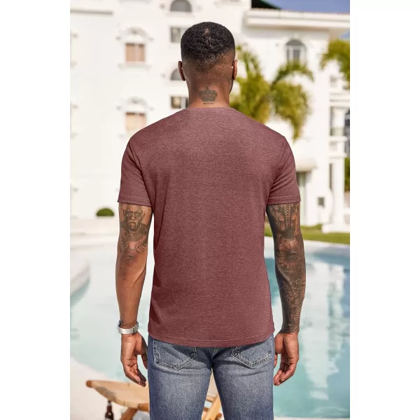COOFANDY Men Casual Henley Shirt Short Sleeve Summer Basic T Shirt Pocket Soild Button Tee Top