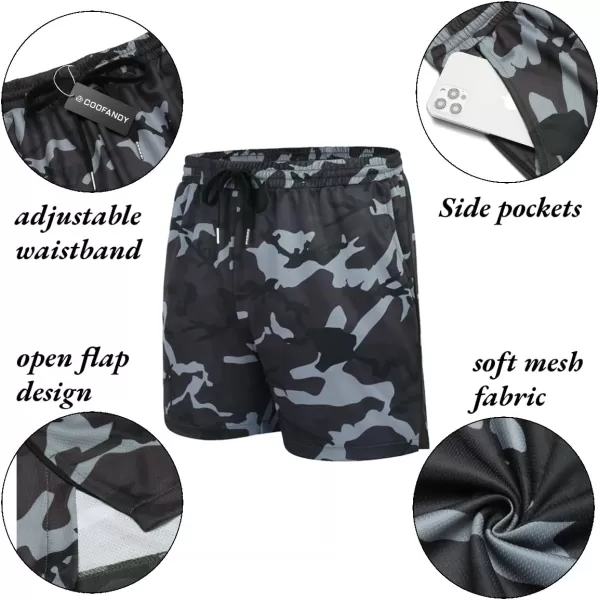 COOFANDY Men's 2 Pack Gym Workout Shorts Mesh Lightweight Bodybuilding Pants Training Running Sports Jogger with Pockets