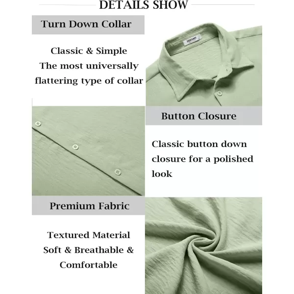 COOFANDY Men's Casual Button Down Shirt Short Sleeve Summer Beach Vacation Shirts Textured Untucked Shirts