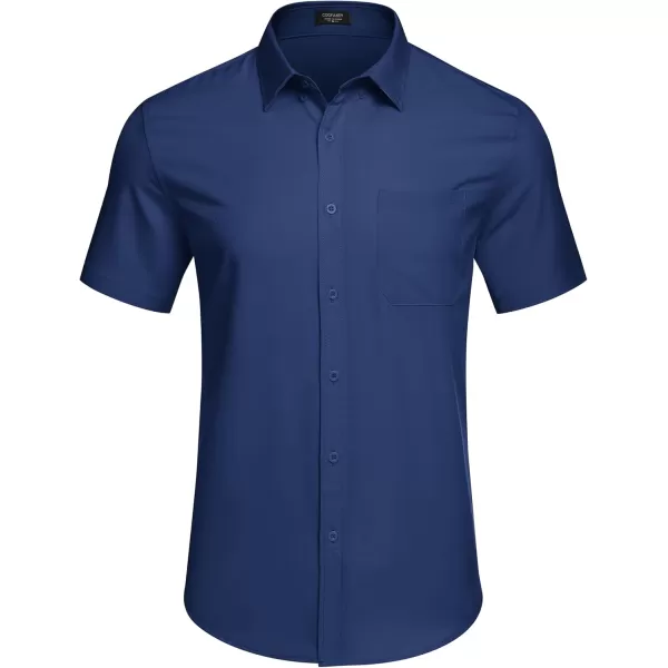 COOFANDY Mens Casual Dress Shirt Short Sleeve Wrinkle Free Dress Shirt Business Casual Shirts