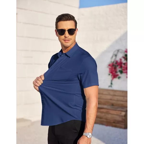 COOFANDY Mens Casual Dress Shirt Short Sleeve Wrinkle Free Dress Shirt Business Casual Shirts