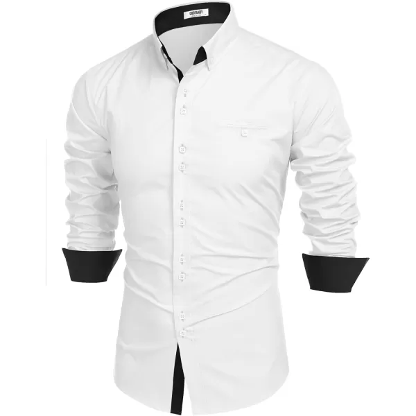 COOFANDY Mens Dress Shirt Long Sleeve Casual Button Down Paisley Shirts Party Wedding Dress Shirt
