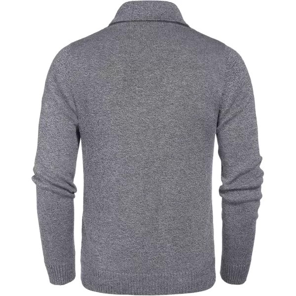 COOFANDY Men's Fashion Shwal Collar Sweater Slim Fit Cable Knit Pullover Sweater with Button