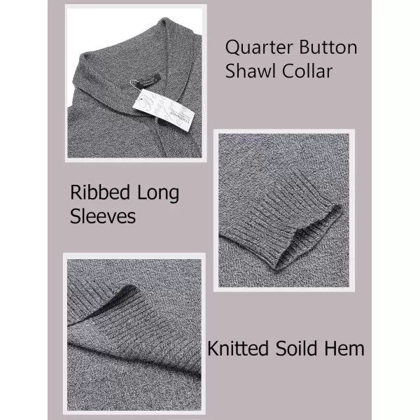COOFANDY Men's Fashion Shwal Collar Sweater Slim Fit Cable Knit Pullover Sweater with Button