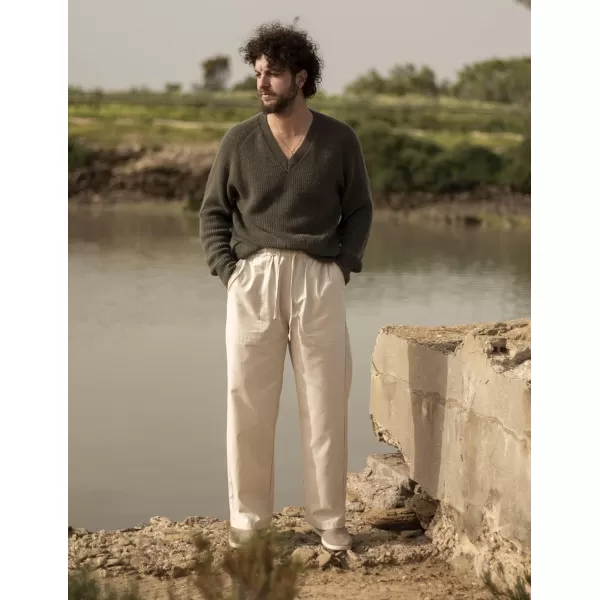 COOFANDY Mens Linen Drawstring Pants Elastic Waist Lightweight Trouser Casual Yoga Summer Beach Pant