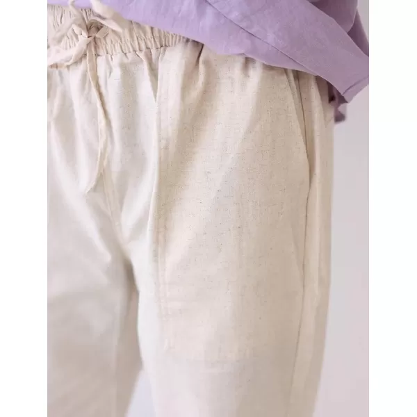 COOFANDY Mens Linen Drawstring Pants Elastic Waist Lightweight Trouser Casual Yoga Summer Beach Pant