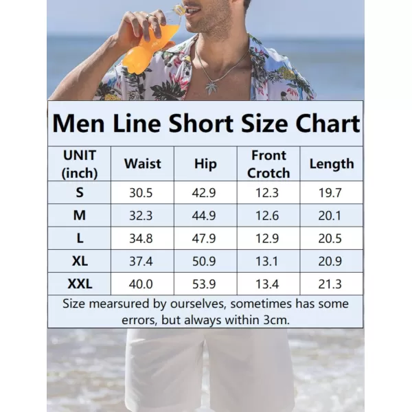 COOFANDY Men’s Linen Short Elastic Waist Drawstring Casual Summer Beach Shorts