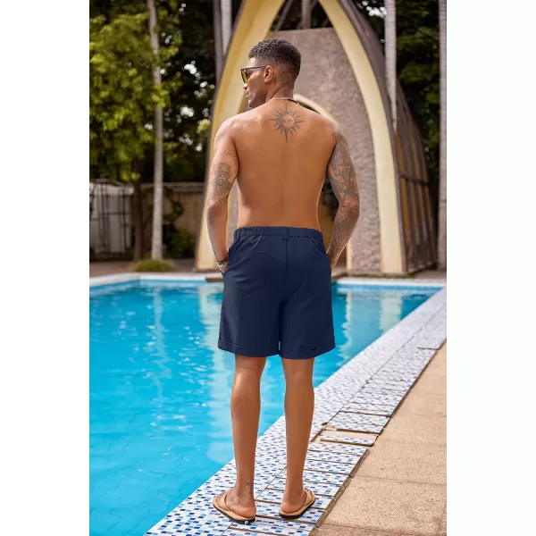 COOFANDY Men’s Linen Shorts Classic Fit Casual Elastic Waist Summer Beach Shorts