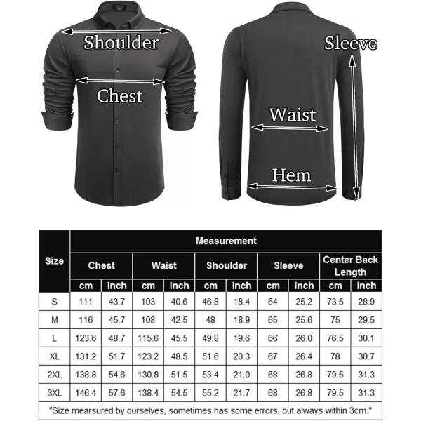 COOFANDY Men's Long Sleeve Wrinkle Free Shirt Button Down Casual Dress Shirts