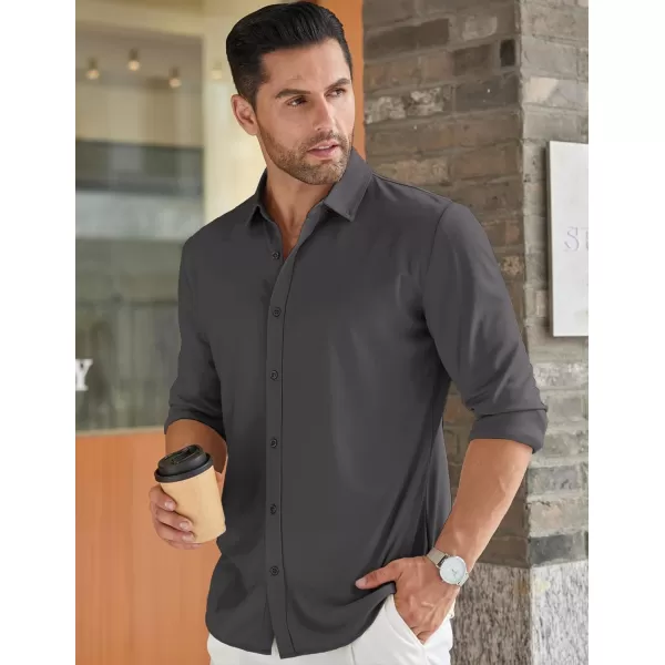 COOFANDY Men's Long Sleeve Wrinkle Free Shirt Button Down Casual Dress Shirts