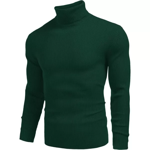 COOFANDY Mens Ribbed Slim Fit Knitted Pullover Turtleneck Sweater