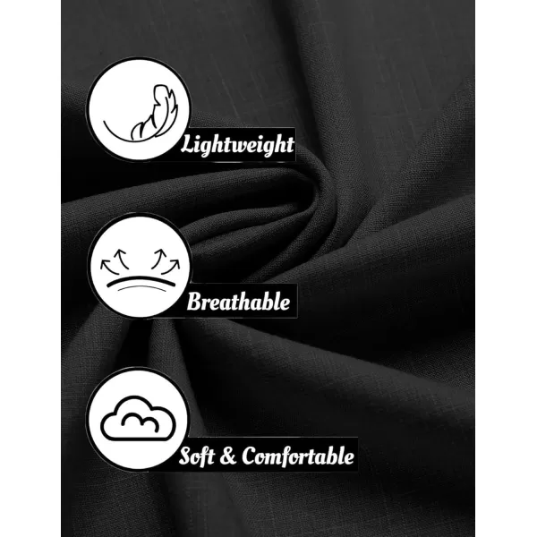 COOFANDY Mens Short Sleeve Button Down Shirts Casual Loose Fit Summer Beach Shirts Linen Texture Shirt