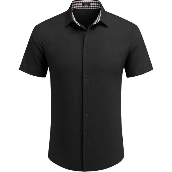 COOFANDY Mens Short Sleeve Button Down Shirts Casual Loose Fit Summer Beach Shirts Linen Texture Shirt