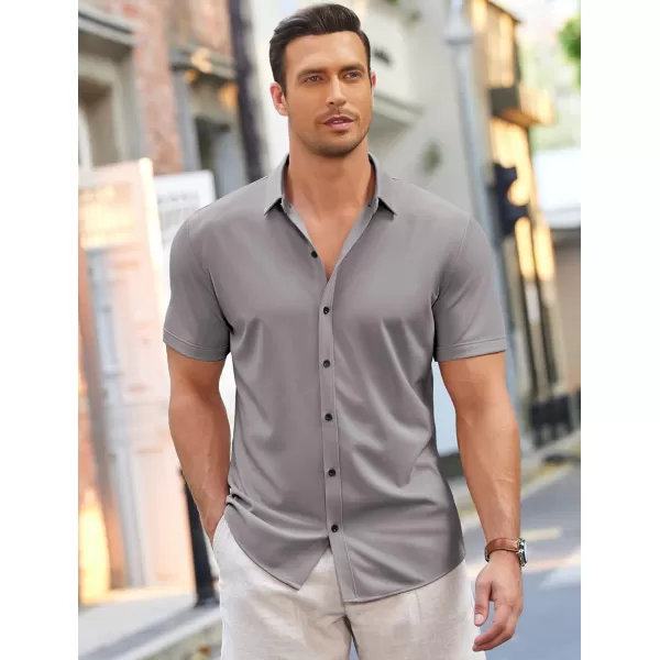 COOFANDY Men's Short Sleeve Wrinkle Free Shirt Button Down Casual Summer Dress Shirts