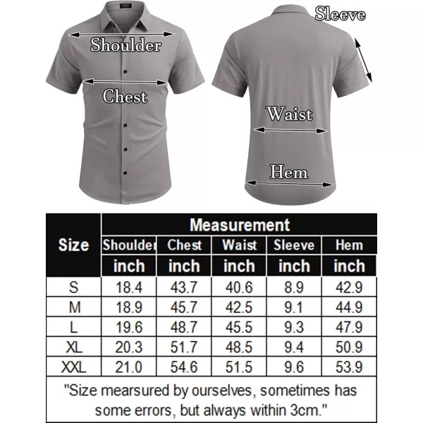 COOFANDY Men's Short Sleeve Wrinkle Free Shirt Button Down Casual Summer Dress Shirts