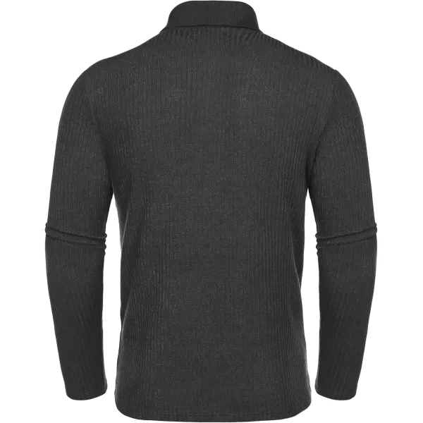 COOFANDY Men's Stretch Muscle Tshirts Long Sleeve Knit Tees Casual Slim Fit Polo Shirts