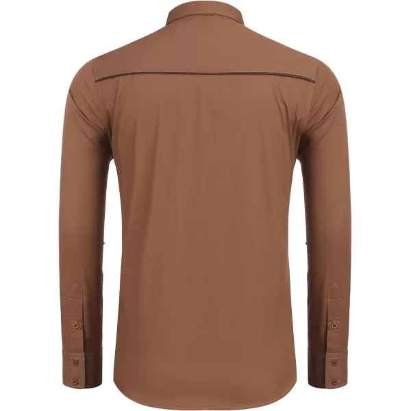 COOFANDY Men's Western Shirts Long Sleeve Slim Fit Embroideres Cowboy Casual Button Down Shirt)