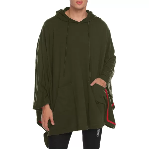 COOFANDY Unisex Casual Hooded Poncho Cape Cloak Fashion Coat Hoodie Pullover with Pocket