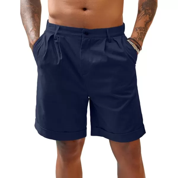 COOFANDY Men’s Linen Shorts Classic Fit Casual Elastic Waist Summer Beach Shorts
