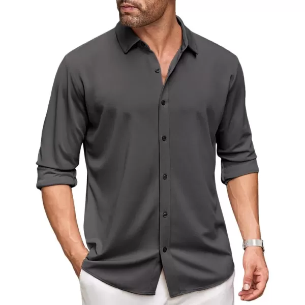 COOFANDY Men's Long Sleeve Wrinkle Free Shirt Button Down Casual Dress Shirts