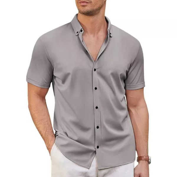COOFANDY Men's Short Sleeve Wrinkle Free Shirt Button Down Casual Summer Dress Shirts