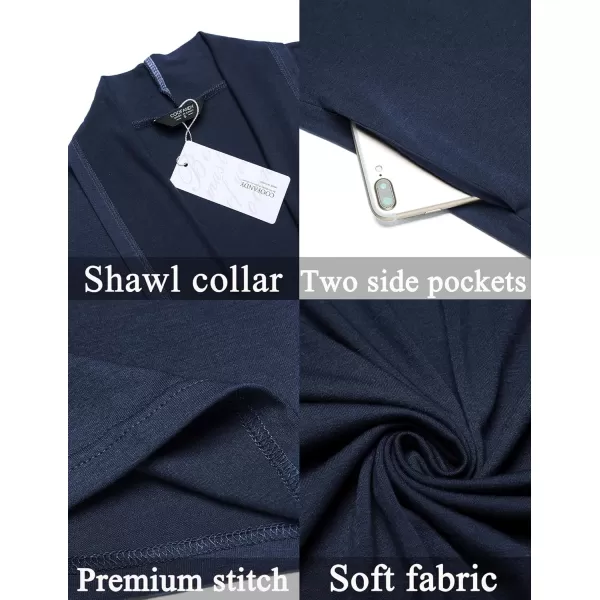 COOFANDY Men's Lightweight Ruffle Shawl Collar Cardigan Open Front Long Length Drape Cape Overcoat