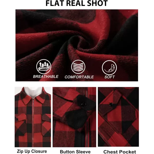 COOFANDY Men Flannel Jackets Full Zip Up Plaid Shirt Shackets Cotton Lightweight Jackets Casual Stylish Fall Jackets 2024