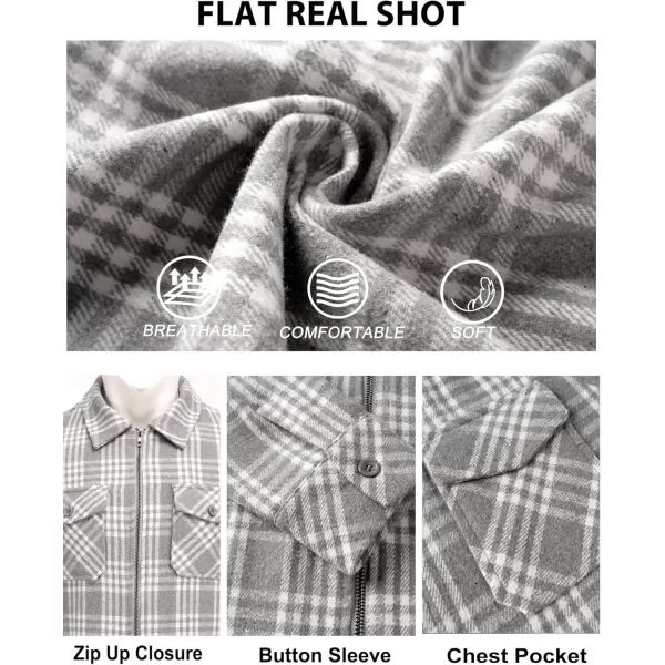 COOFANDY Men Flannel Jackets Full Zip Up Plaid Shirt Shackets Cotton Lightweight Jackets Casual Stylish Fall Jackets 2024
