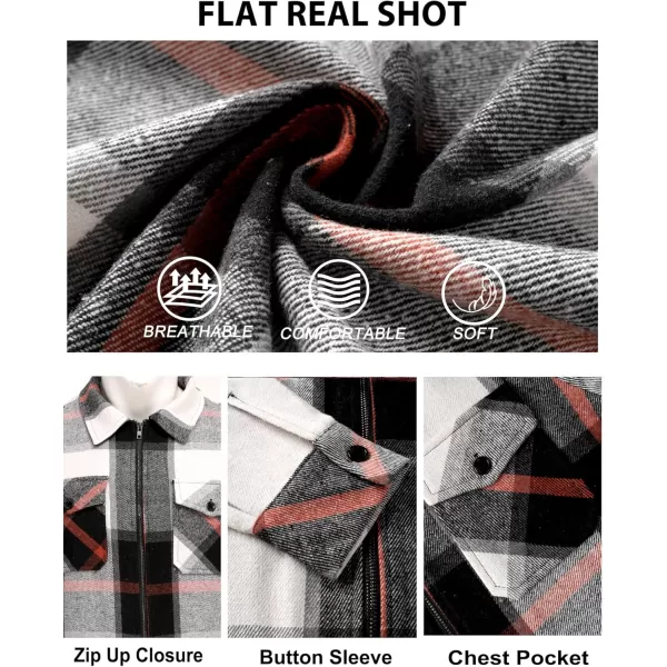 COOFANDY Men Flannel Jackets Full Zip Up Plaid Shirt Shackets Cotton Lightweight Jackets Casual Stylish Fall Jackets 2024