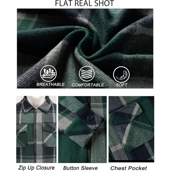 COOFANDY Men Flannel Jackets Full Zip Up Plaid Shirt Shackets Cotton Lightweight Jackets Casual Stylish Fall Jackets 2024