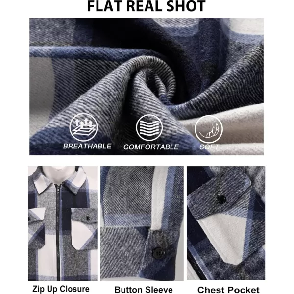 COOFANDY Men Flannel Jackets Full Zip Up Plaid Shirt Shackets Cotton Lightweight Jackets Casual Stylish Fall Jackets 2024