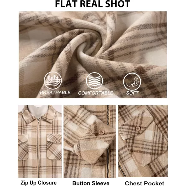 COOFANDY Men Flannel Jackets Full Zip Up Plaid Shirt Shackets Cotton Lightweight Jackets Casual Stylish Fall Jackets 2024