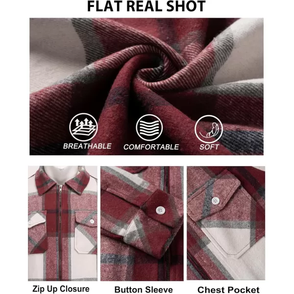 COOFANDY Men Flannel Jackets Full Zip Up Plaid Shirt Shackets Cotton Lightweight Jackets Casual Stylish Fall Jackets 2024