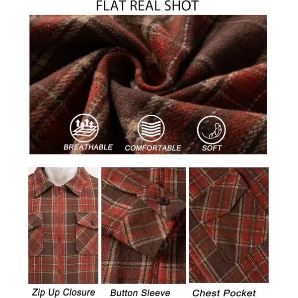 COOFANDY Men Flannel Jackets Full Zip Up Plaid Shirt Shackets Cotton Lightweight Jackets Casual Stylish Fall Jackets 2024