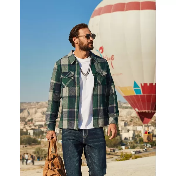 COOFANDY Men Flannel Jackets Full Zip Up Plaid Shirt Shackets Cotton Lightweight Jackets Casual Stylish Fall Jackets 2024