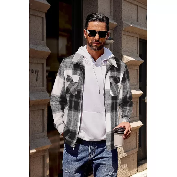 COOFANDY Men Flannel Jackets Full Zip Up Plaid Shirt Shackets Cotton Lightweight Jackets Casual Stylish Fall Jackets 2024